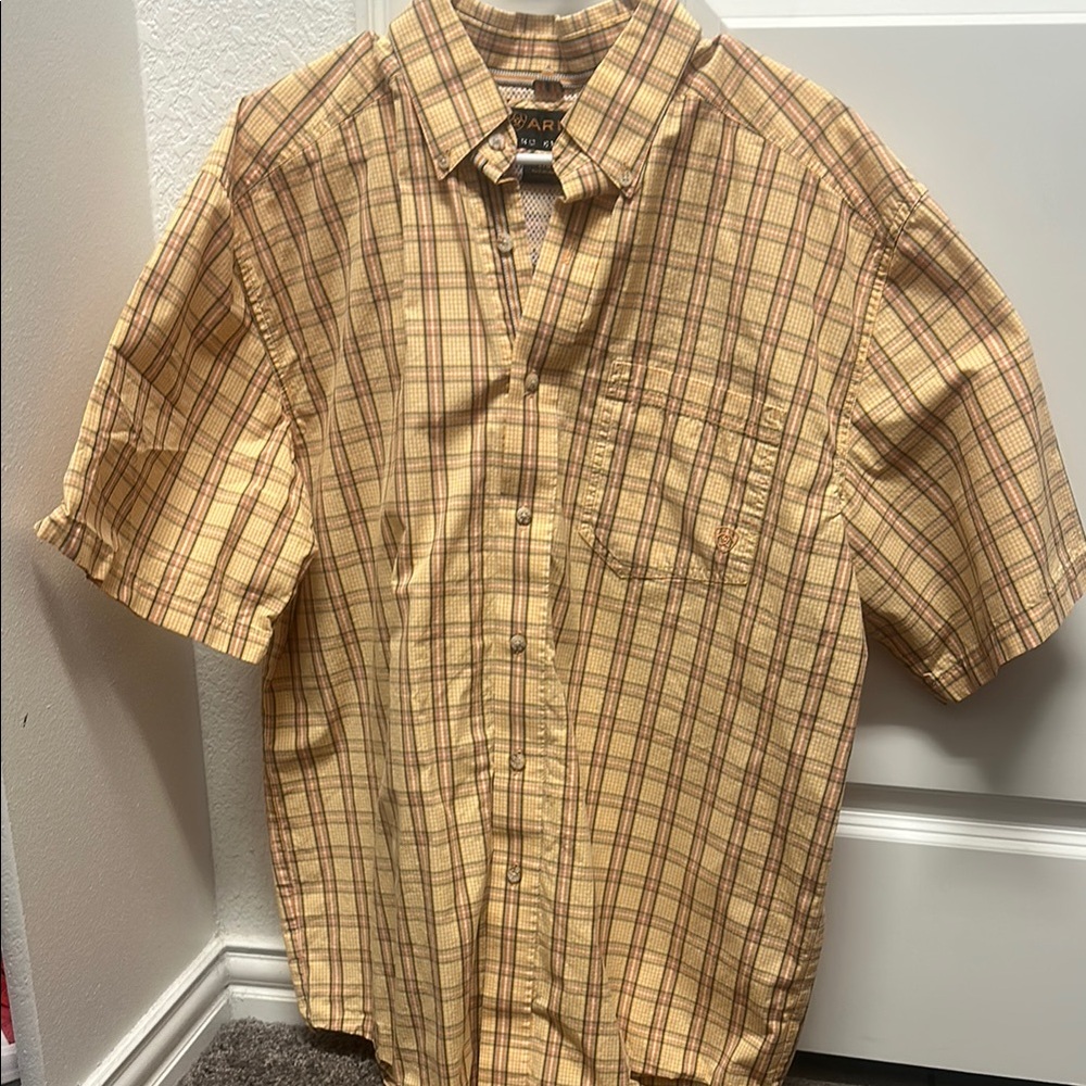 Ariat Men's Yellow Plaid Shirt
